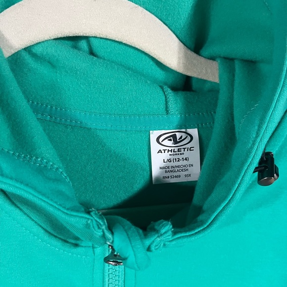 Athletic large (12/14) green zip up hoodie - Picture 6 of 10